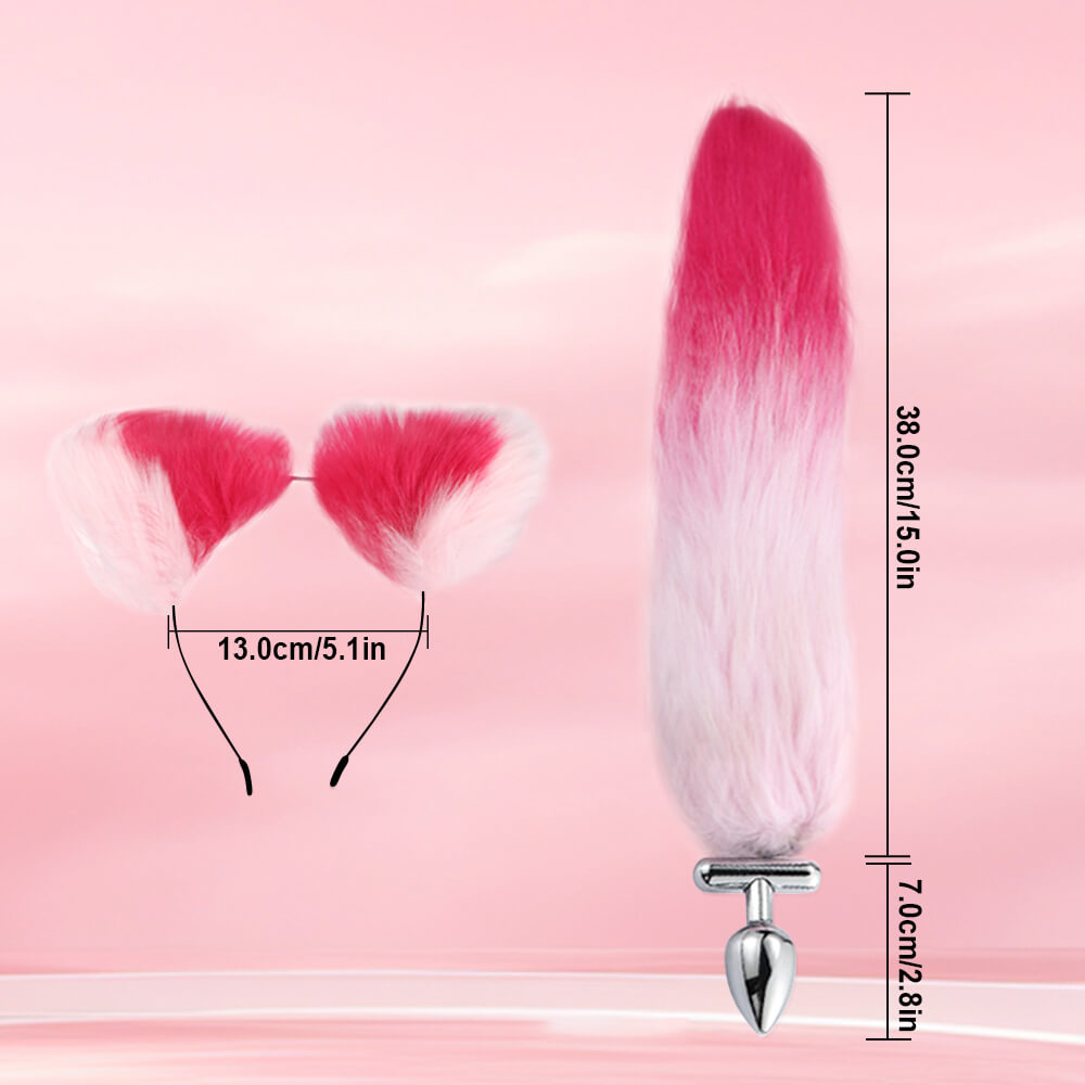 Finnick - 15 Inch Fox Tail Metal Butt Plug - Anal Sex Toy - 2 Colors