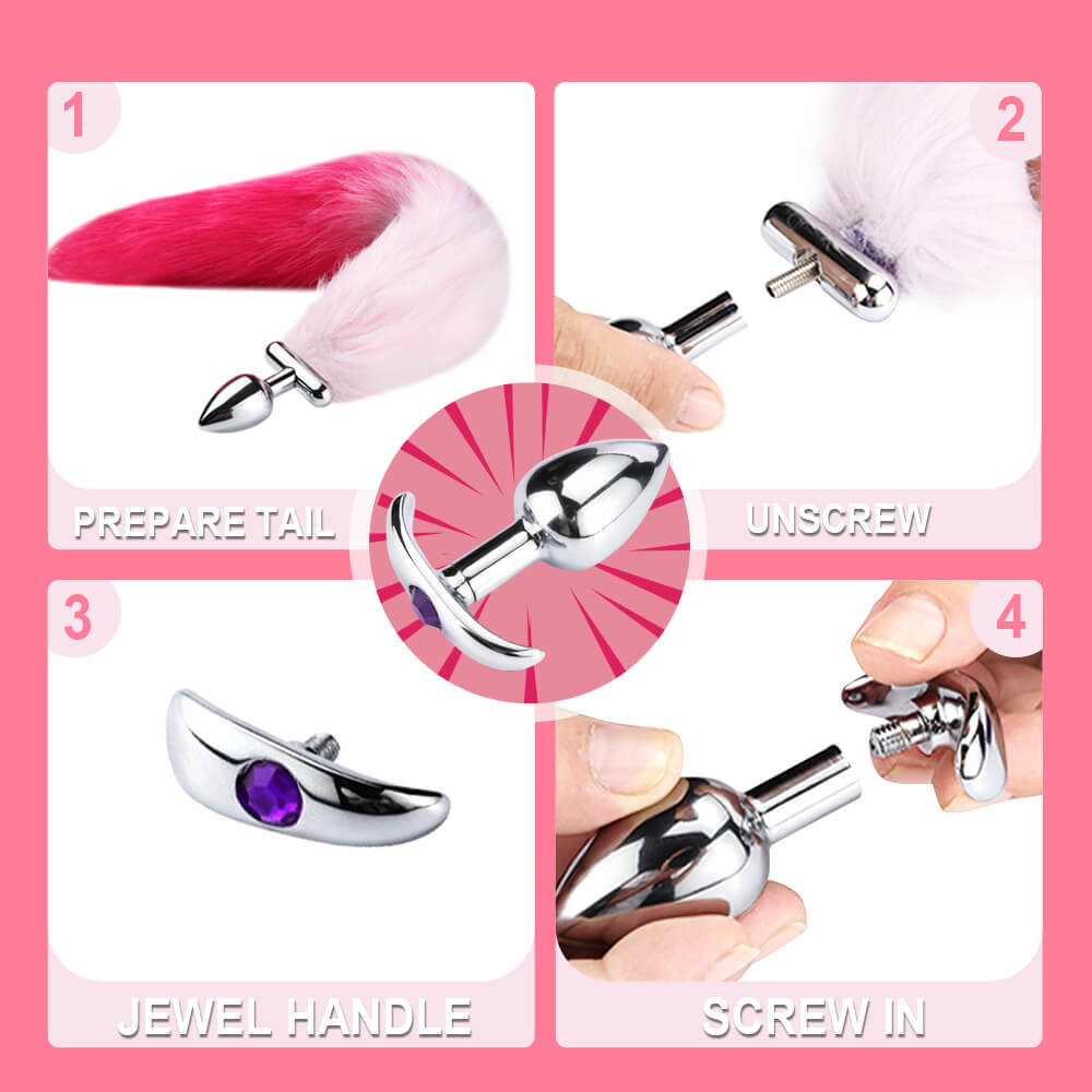 Finnick - 15 Inch Fox Tail Metal Butt Plug - Anal Sex Toy - 2 Colors