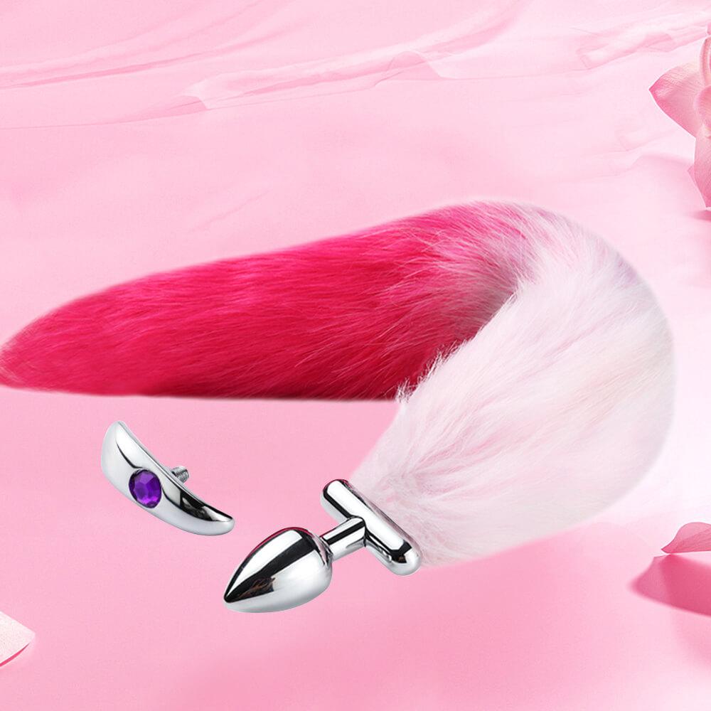 Finnick - 15 Inch Fox Tail Metal Butt Plug - Anal Sex Toy - 2 Colors