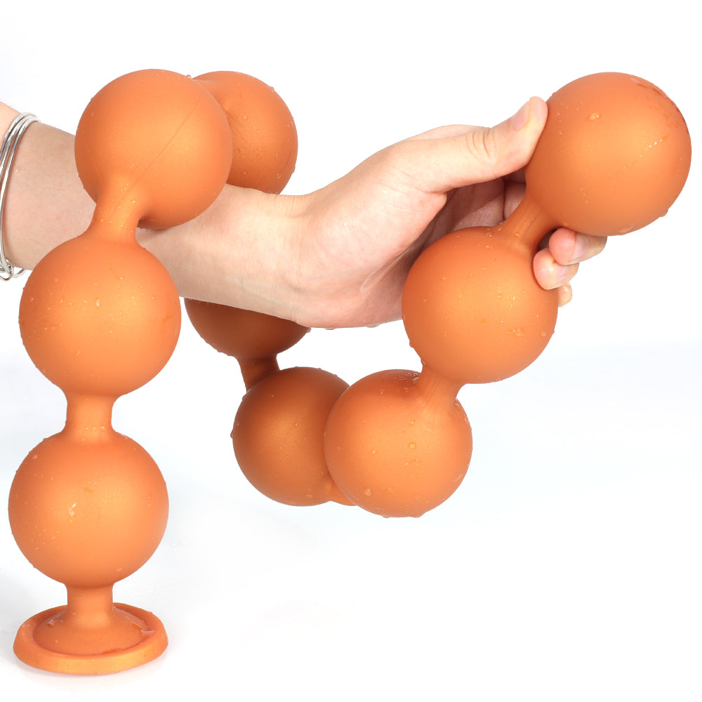 Lina - 9 Anal Beads - Huge Silicone Anal Balls
