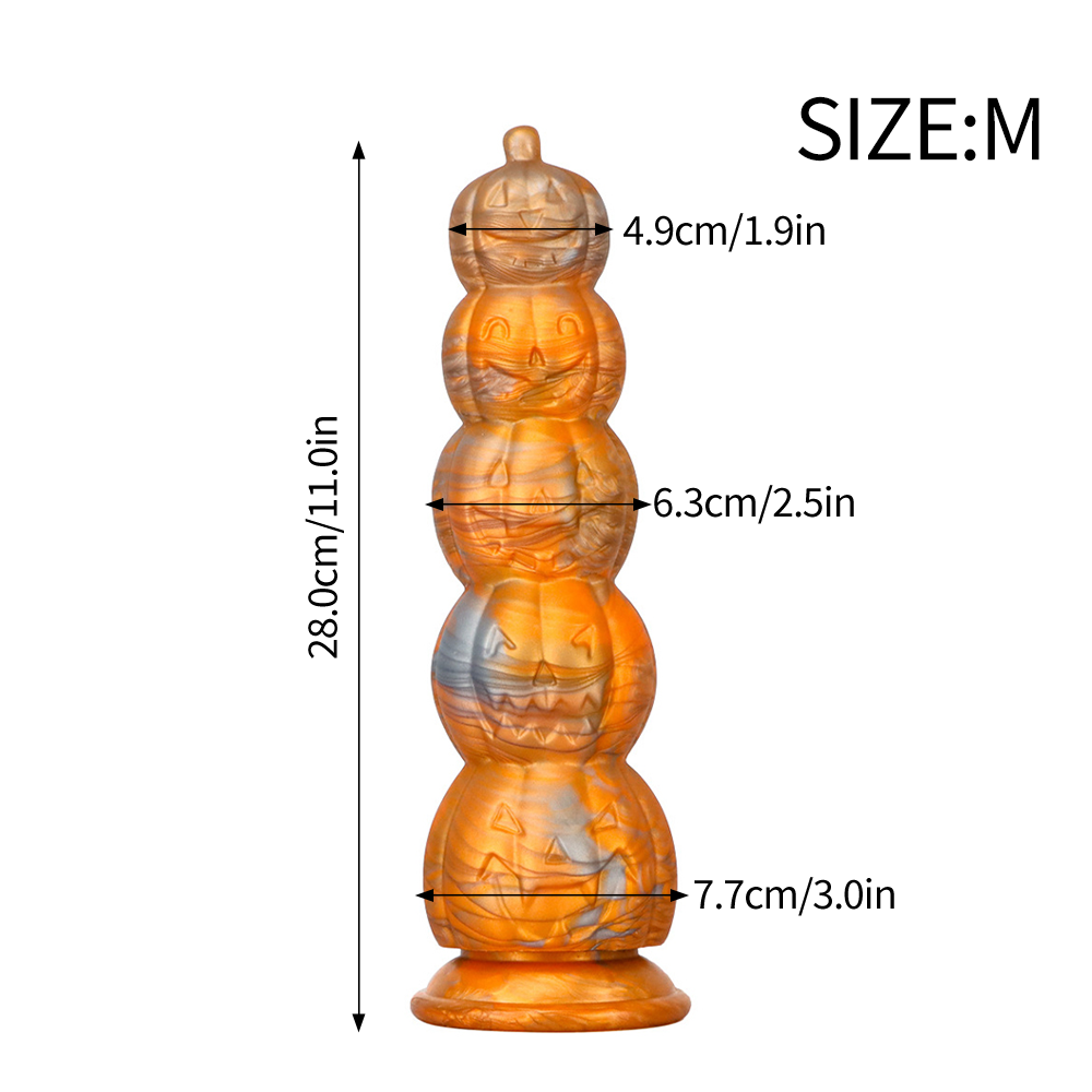 Pumpkin Anal Beads - Hands-Free Butt Plug - Soft Silicone Anal Sex Toy