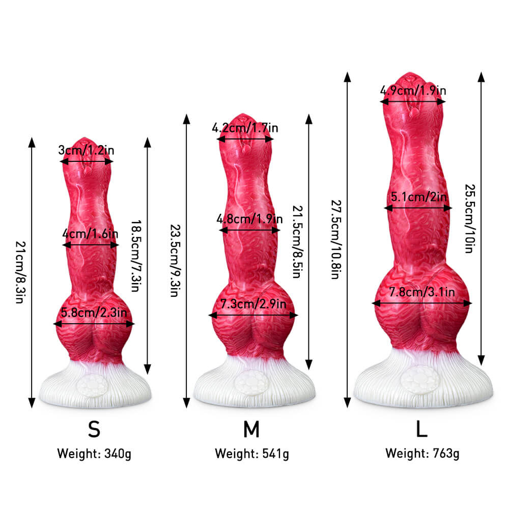 PupJoy - Realistic Dog Dildo - Knot Dildo - 3 Sizes