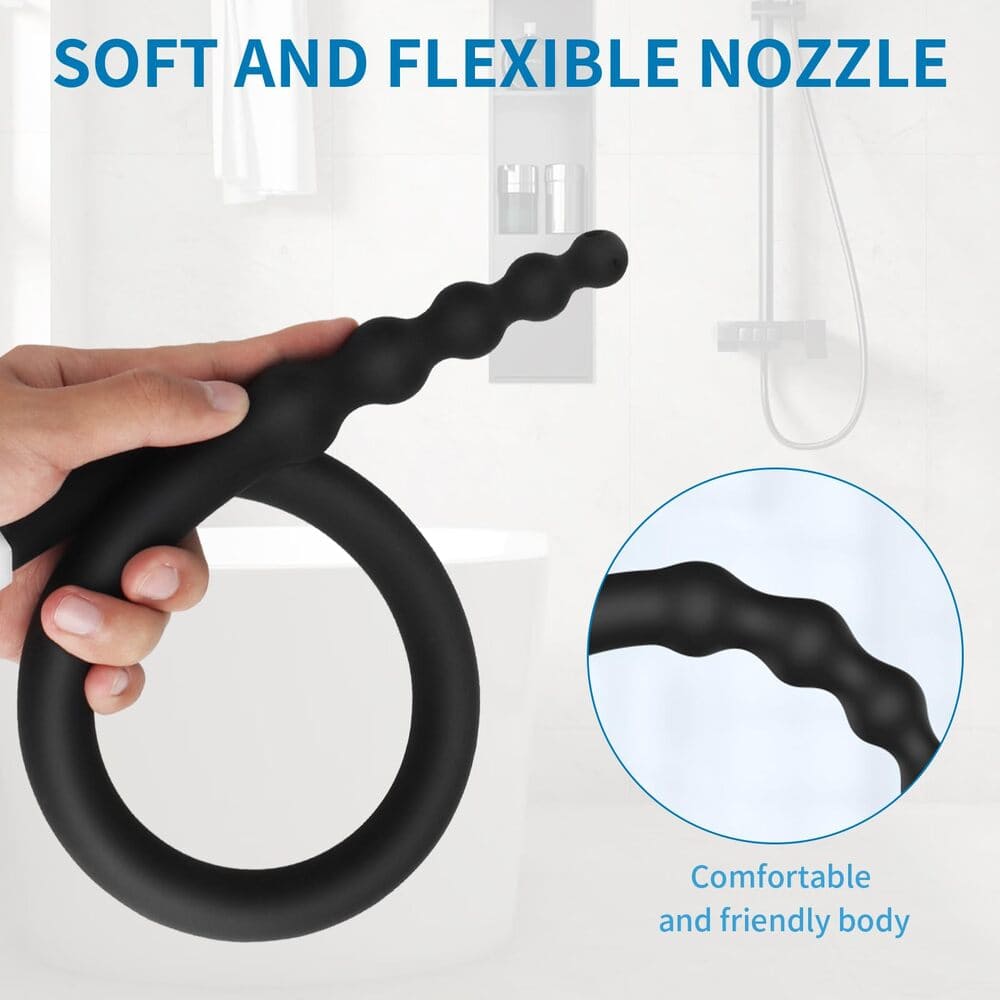 Beaded Anal Shower Wand - Enema Kit - 360° Deep Rinse