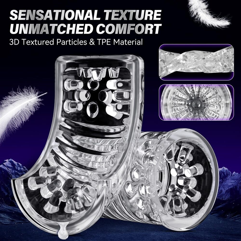 Black Warrior - Rotating Suction Masturbator - 3D Textured Sleeve