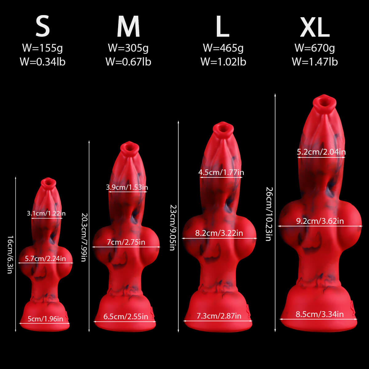 Crimwolf - Wolf Dildo - Knot Dildo - Dog Dildo - 4 Sizes