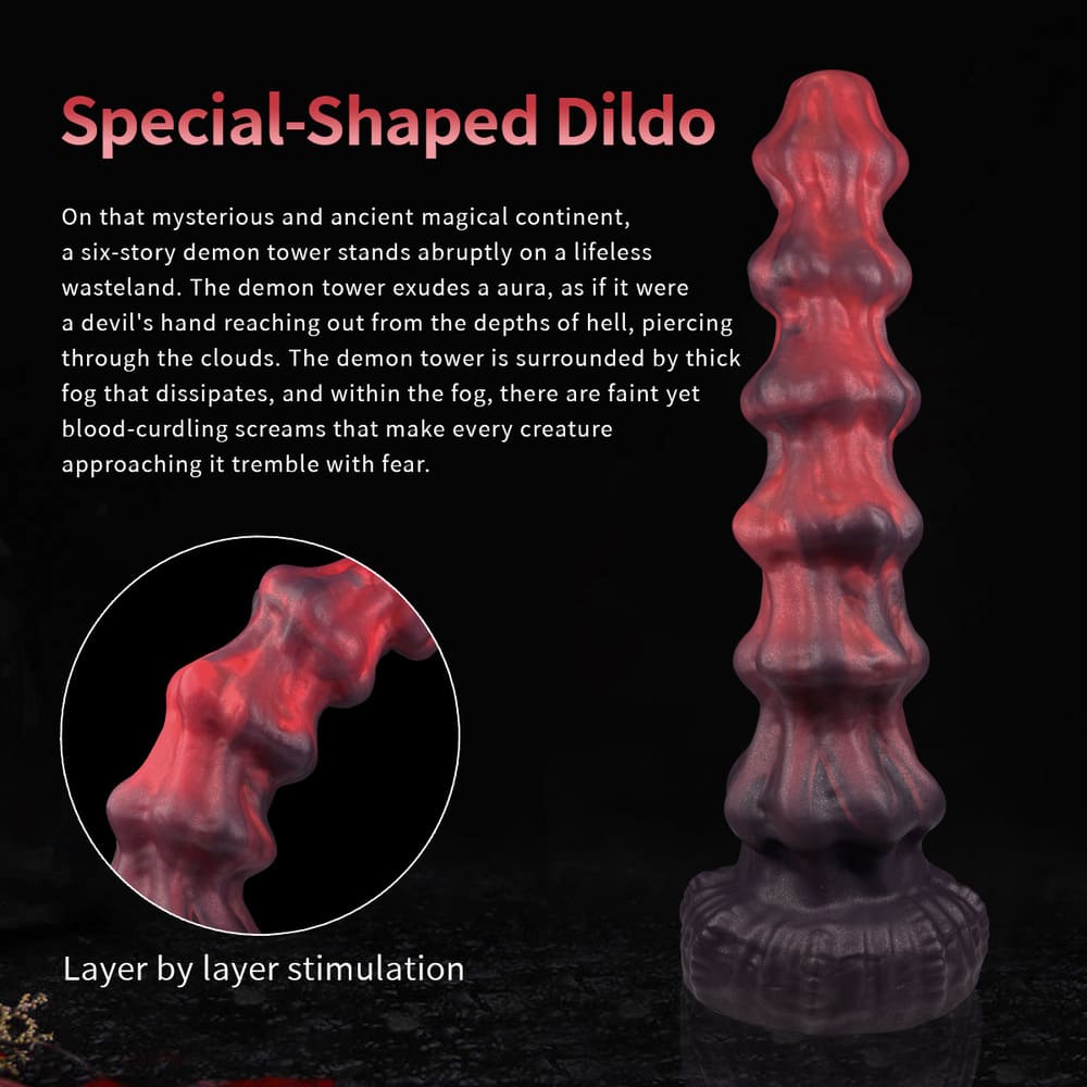 Migo - 10 Inch Knot Dildo - Fantasy Dildo - Alien Dildo with 6 Knots