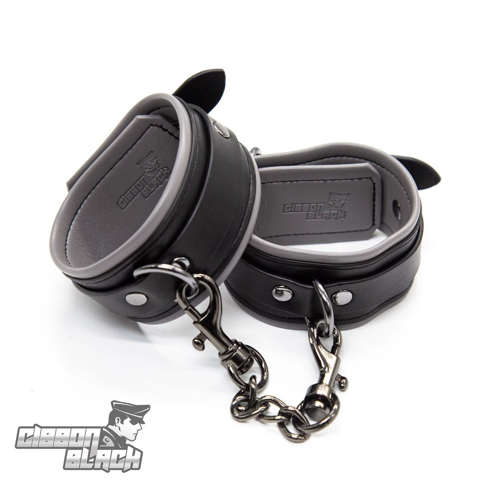 Gibbon-Black-Leather-Puppy-Ankle-Restraints