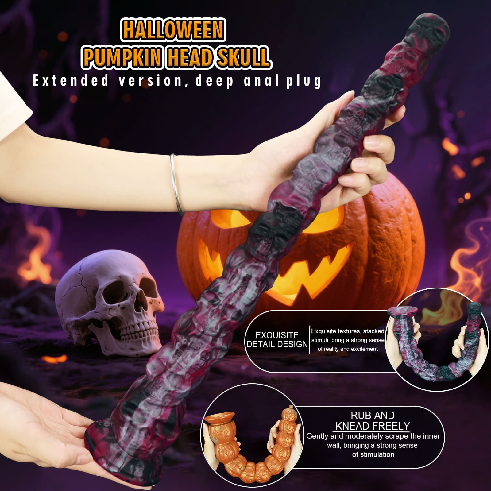 Halloween Skull - Long Anal Plug - Anal Bead