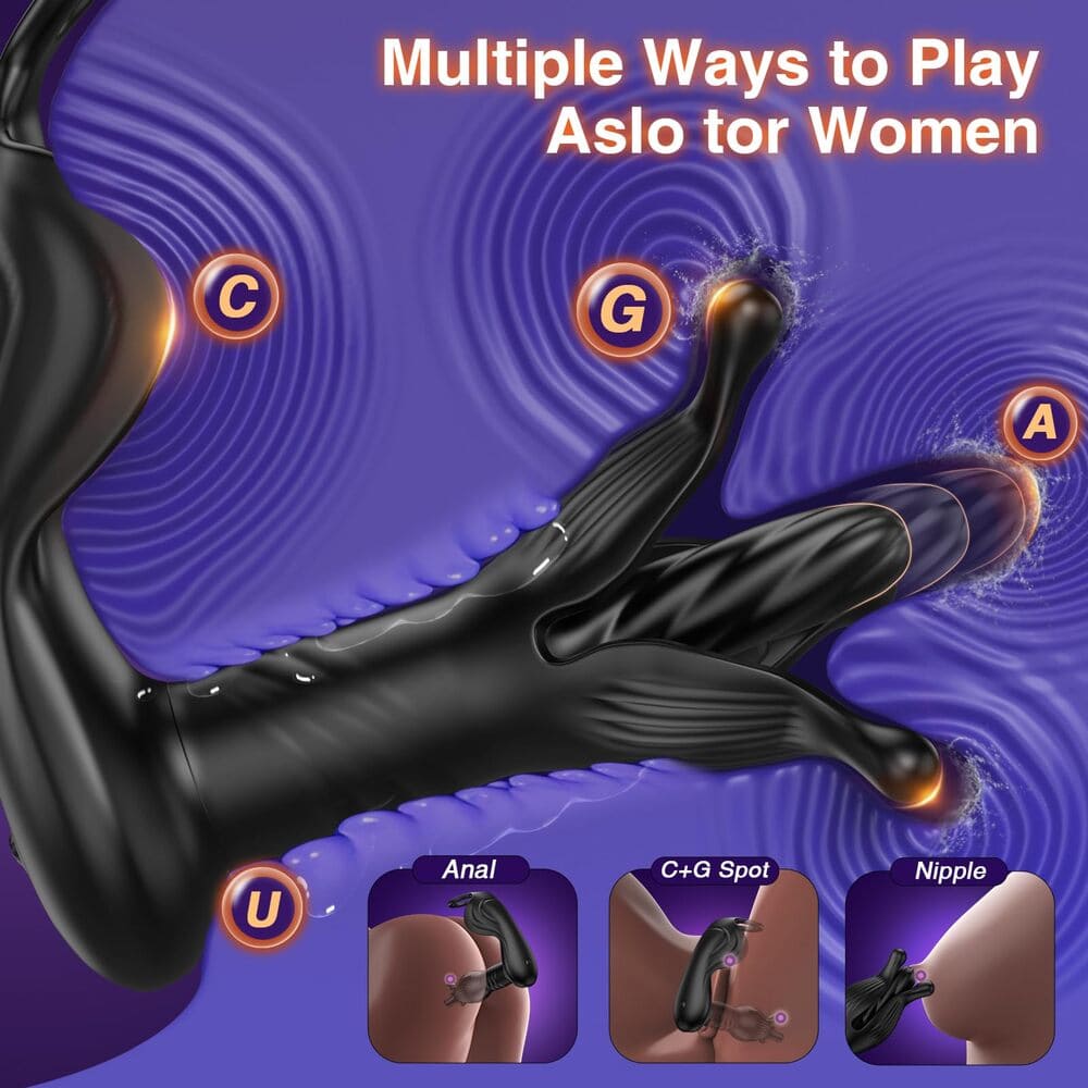 Hellflower II – Expanding Anal Vibrator with Cock Ring – Prostate & Perineum Massager