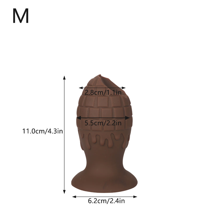 Chocolate Vibrating Anal Plug - Silicone Butt Plug - Anal Sex Toy