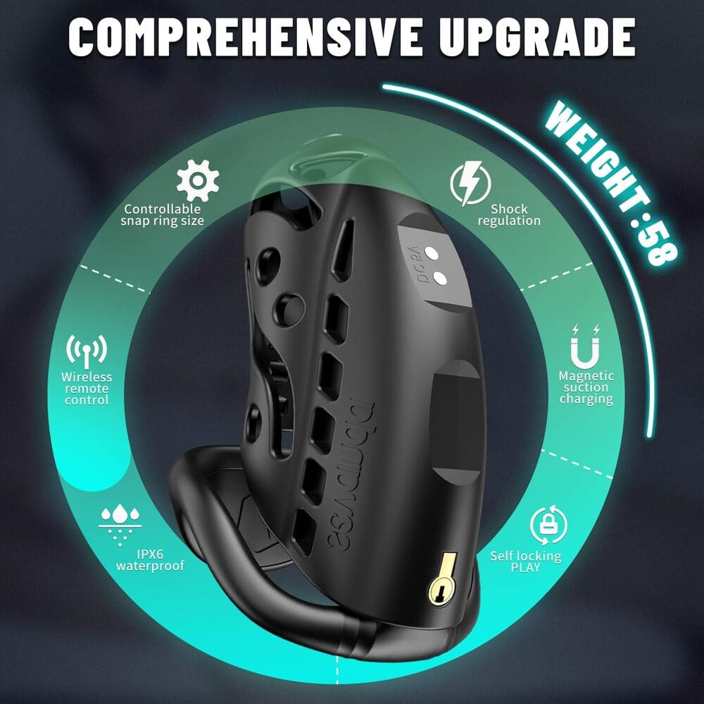 Nautilus - Remote Control Electric Shock Male Cock Cage Chastity Device