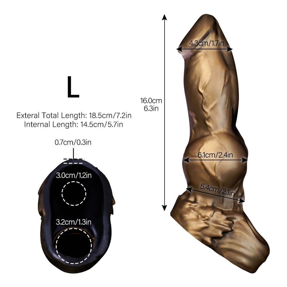 Nothosaur GOCAPA - Manchon d'extension de pénis de 4 à 5 pouces - Manchon de coq de loup - Prolongateur de coq avec anneau