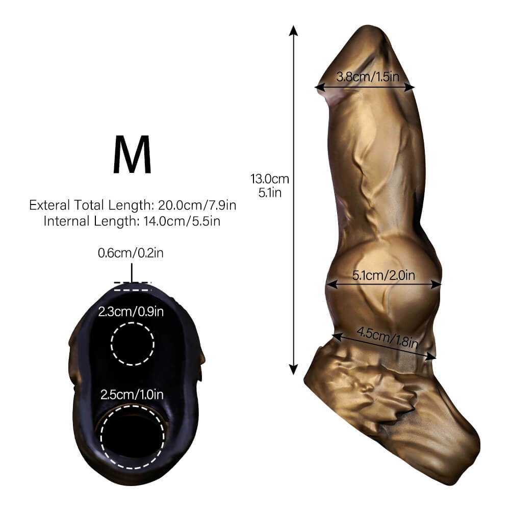 Nothosaur GOCAPA - Manchon d'extension de pénis de 4 à 5 pouces - Manchon de coq de loup - Prolongateur de coq avec anneau