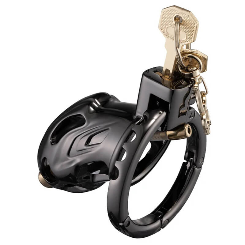 Dragon Guard - Deluxe Locking Chastity Cage with Urethral Sounding - Aluminum Alloy
