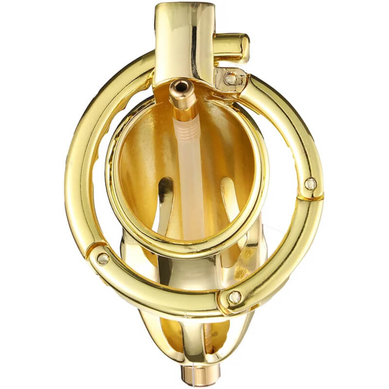 Dragon Guard - Deluxe Locking Chastity Cage with Urethral Sounding - Aluminum Alloy