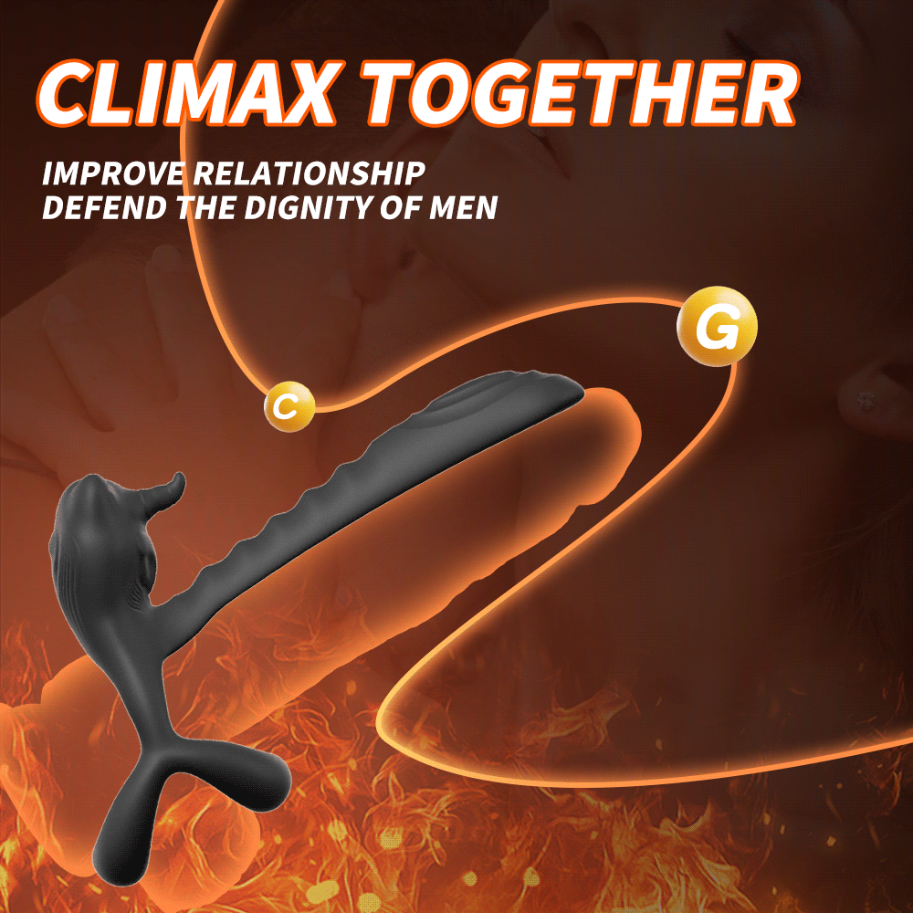 Bull Cock Ring - Vibrating Cock Ring - Double Penetration Cock and Ball Ring