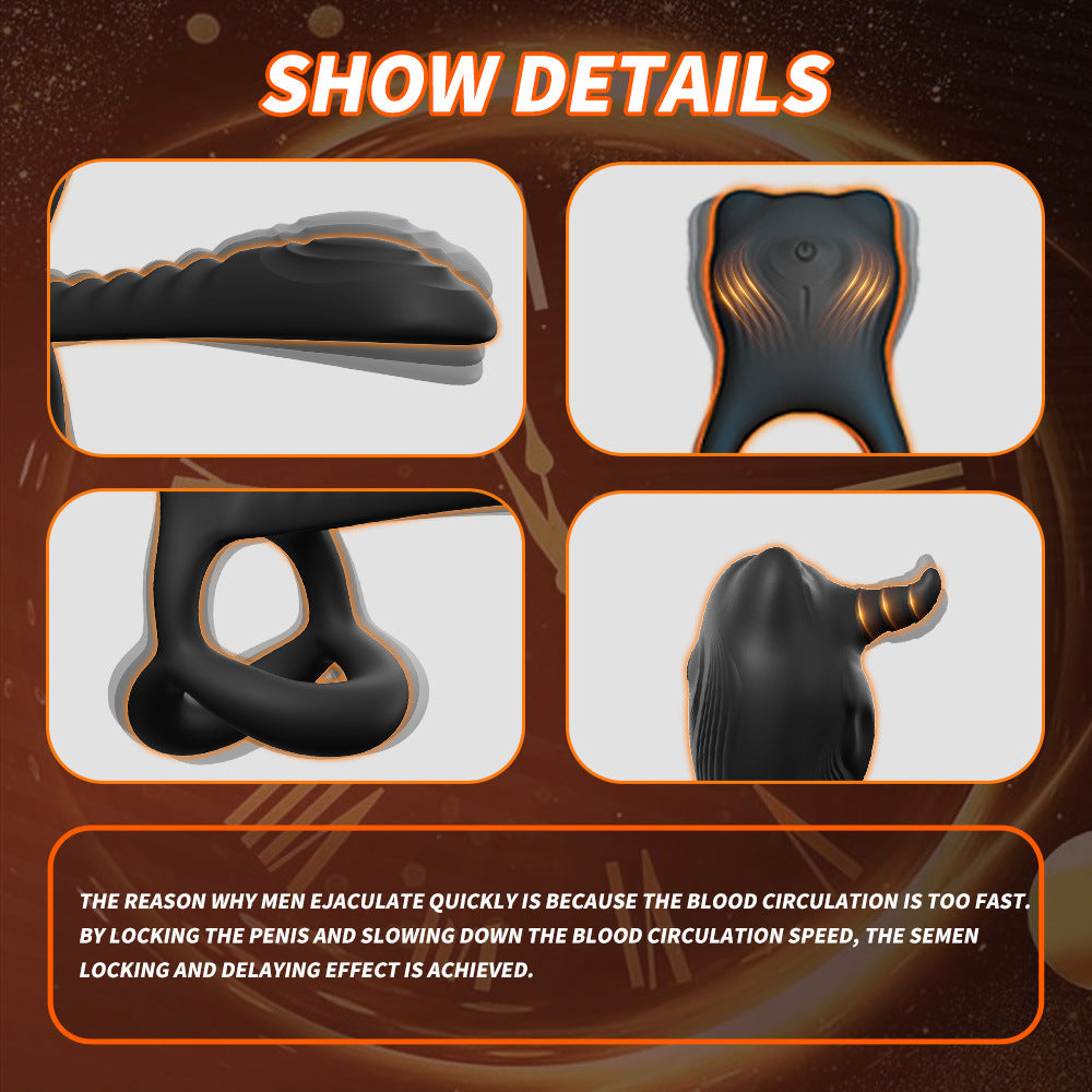 Bull Cock Ring - Vibrating Cock Ring - Double Penetration Cock and Ball Ring