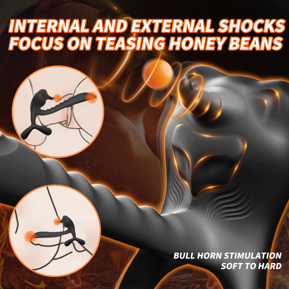 Bull Cock Ring - Vibrating Cock Ring - Double Penetration Cock and Ball Ring