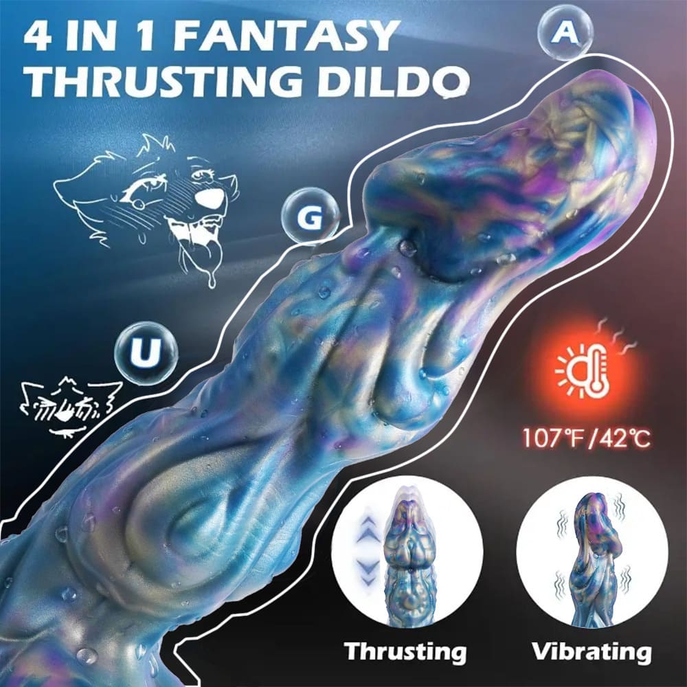 Pesta - 10 Inch Thrusting Wolf Dildo - Knot Dildo