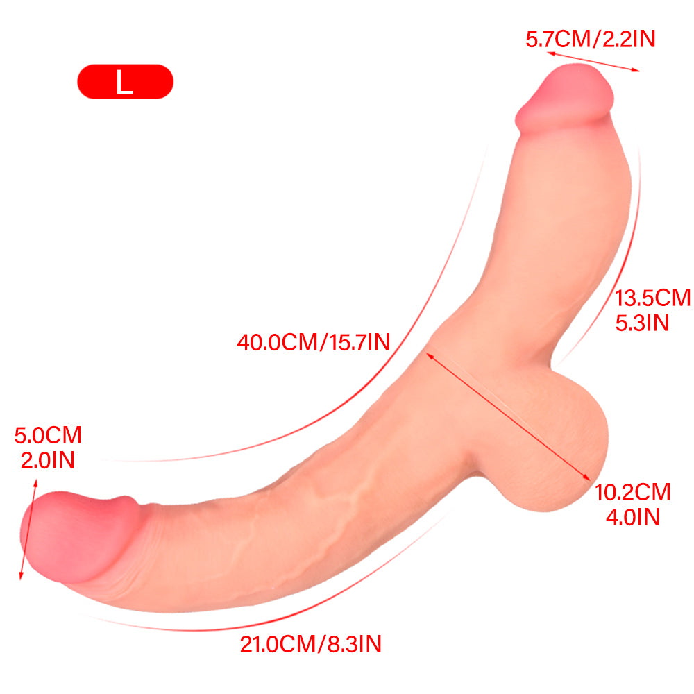 Realistic-Double-Ended-Dildo-Vaginal-Anal-Play-Flexible-For-Women-Lesbian-Couples-size-L