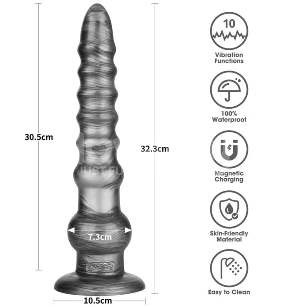 Vibrax Slider - 12.5" Vibrating Dildo - Anal Dilator