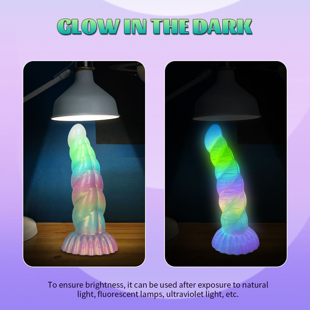 WistGlow – Fantasy Dildo – Spiral Texture & Glow-in-the-Dark Vibrating Dildo