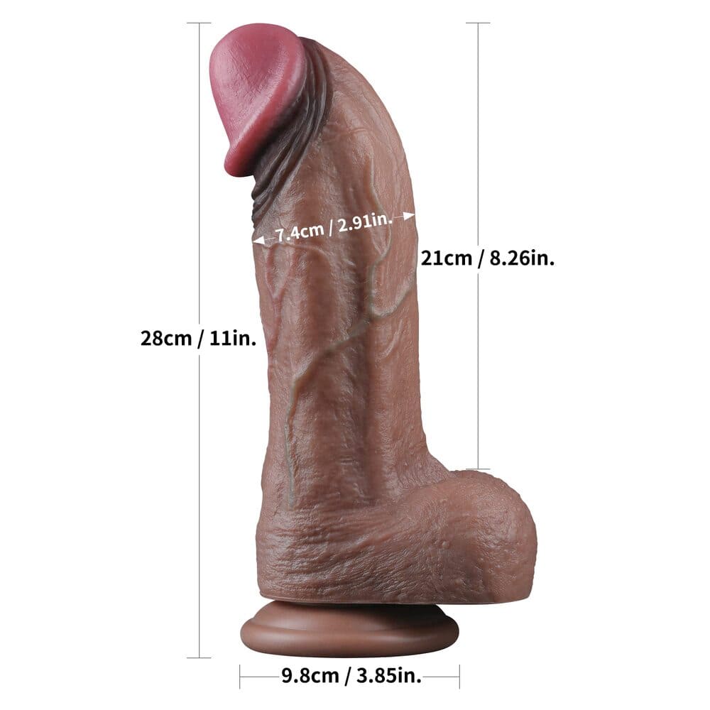 Zeus - 11 Inch Handmade Dual Density Dildo - Realistic Dildo
