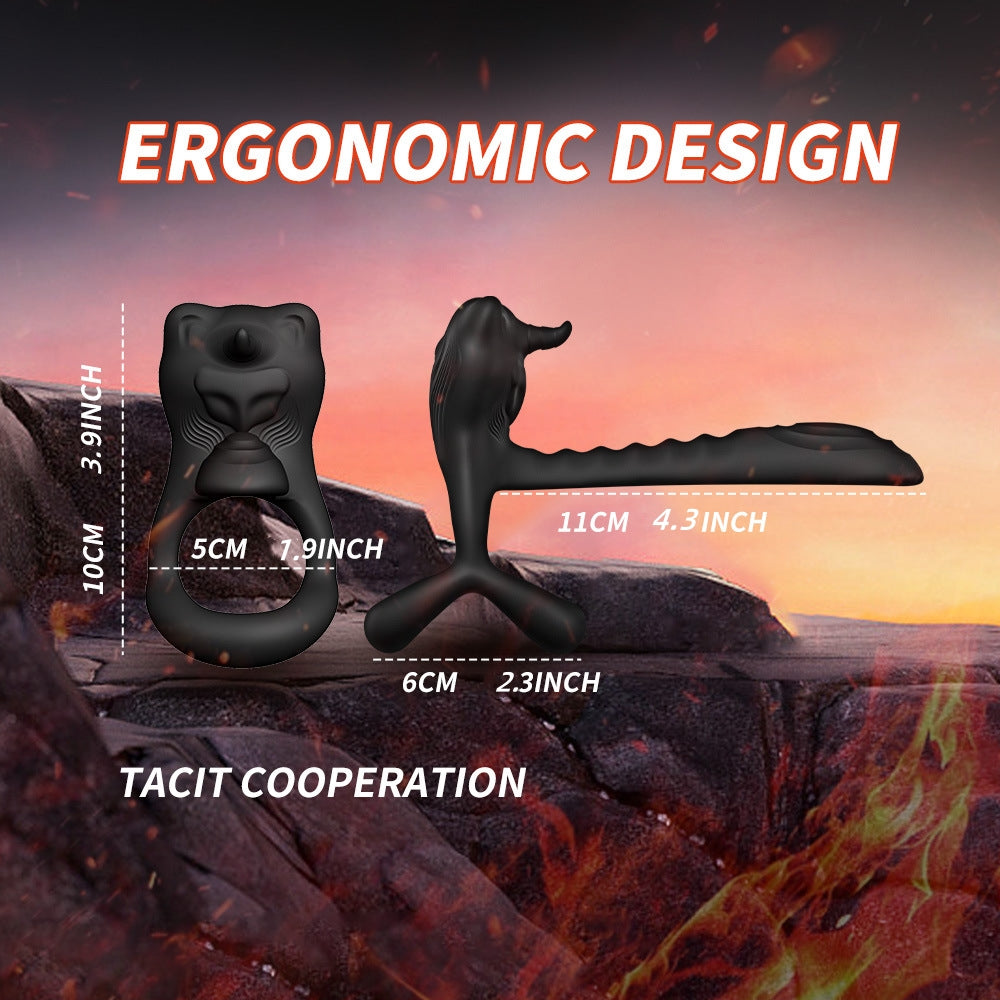 Bull Cock Ring - Vibrating Cock Ring - Double Penetration Cock and Ball Ring