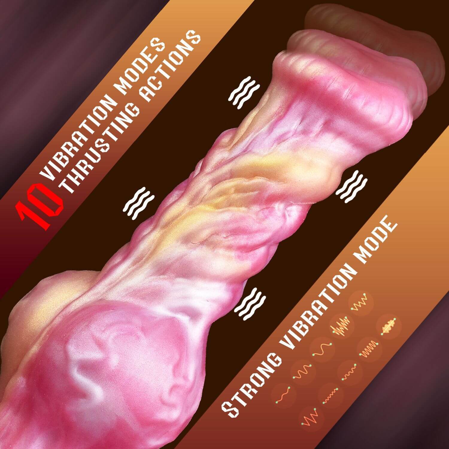 Crimson Dragon - 8.2 Inch Vibration & Thrusting Dragon Dildo - Knot Dildo