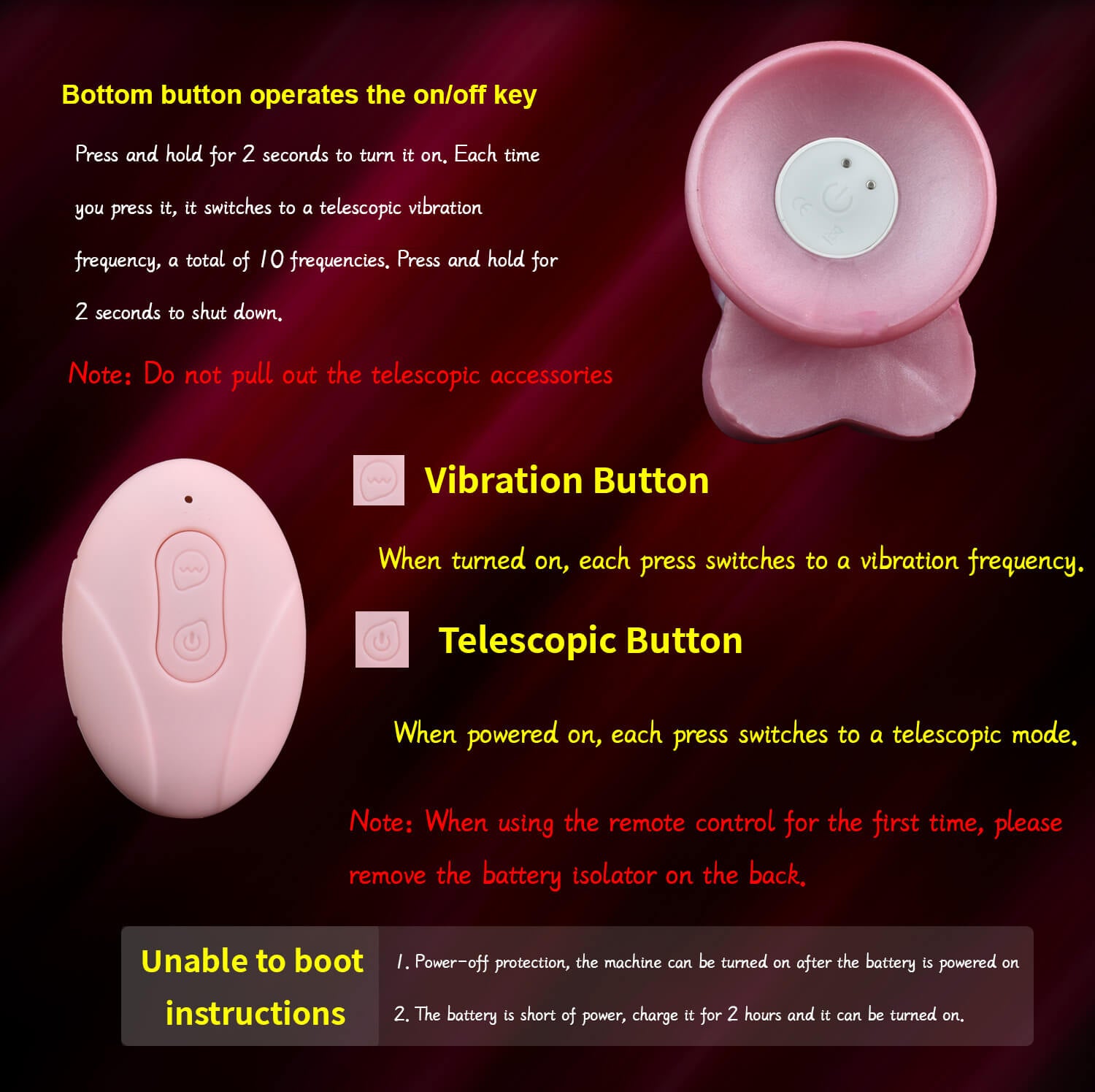 Crimson Dragon - 8.2 Inch Vibration & Thrusting Dragon Dildo - Knot Dildo