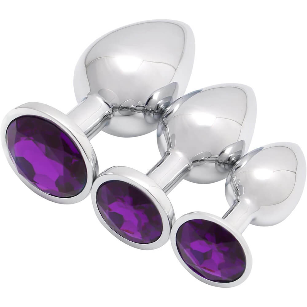 Jeweled Metal Butt Plug Set