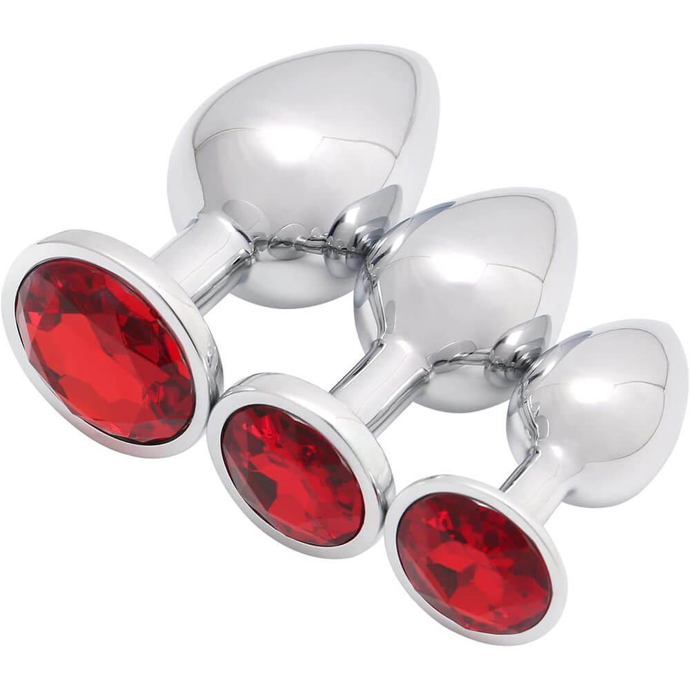 Jeweled Metal Butt Plug Set