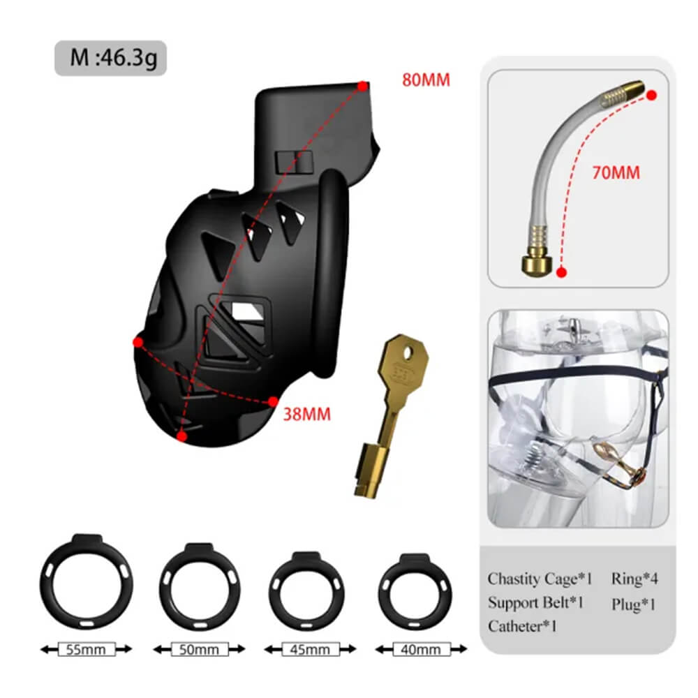 Rattlesnake - Chastity Cage with Butt Plug