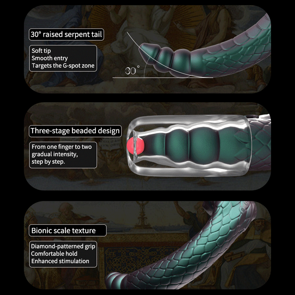 Temptasia Rattlesnake Dual-Ended Vibrator - Plasma Vibrator - Prostate & G Spot Stimulator