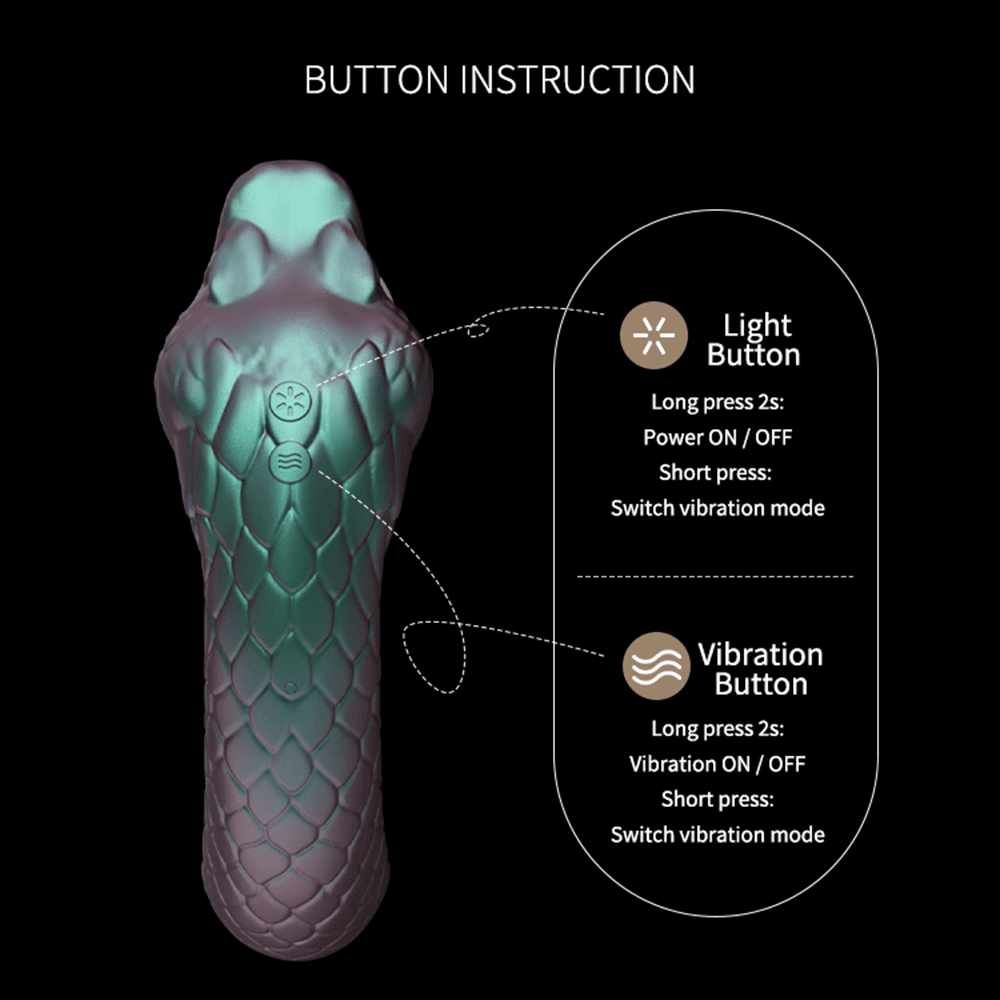Temptasia Rattlesnake Dual-Ended Vibrator - Plasma Vibrator - Prostate & G Spot Stimulator