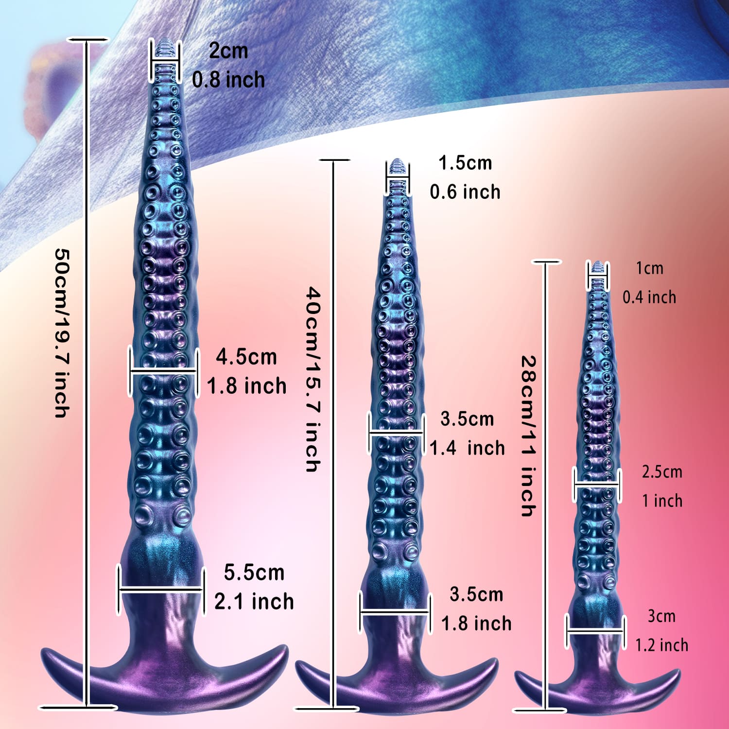 VoidWhip - Tentacle Dildo - Long Butt Plug - 3 Sizes