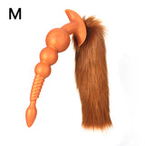 Fox Tail Anal Beads - Cone Head Anal Sex Toy - Progressive Prostate Massager