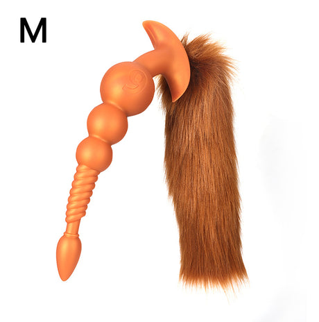 Fox Tail Anal Perlen-Cone Head Anal Sex Spielzeug-Progressive Prostata Massage gerät