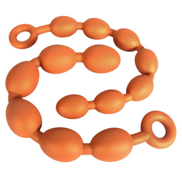 Perles anales en silicone - Boules anales 3 tailles - Chaîne de stimulation anale avec un anneau de traction