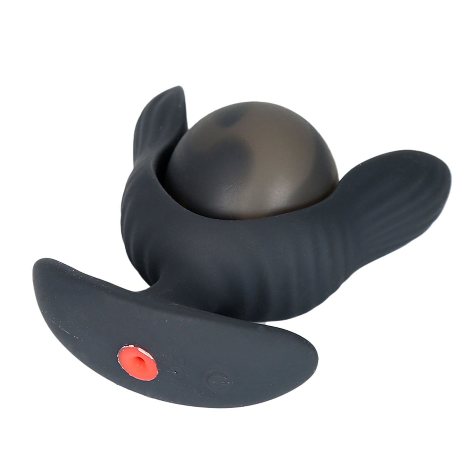 Silicone inflatable remote-controlled vibrating bead-swallowing anal plug masturbator