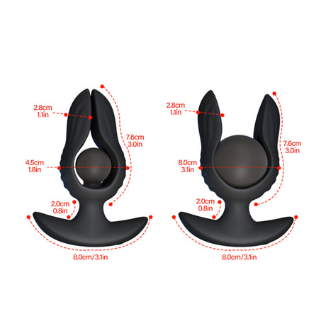 Inflatable Butt Plug - Black Anal Dilator - Manual Anal Toy
