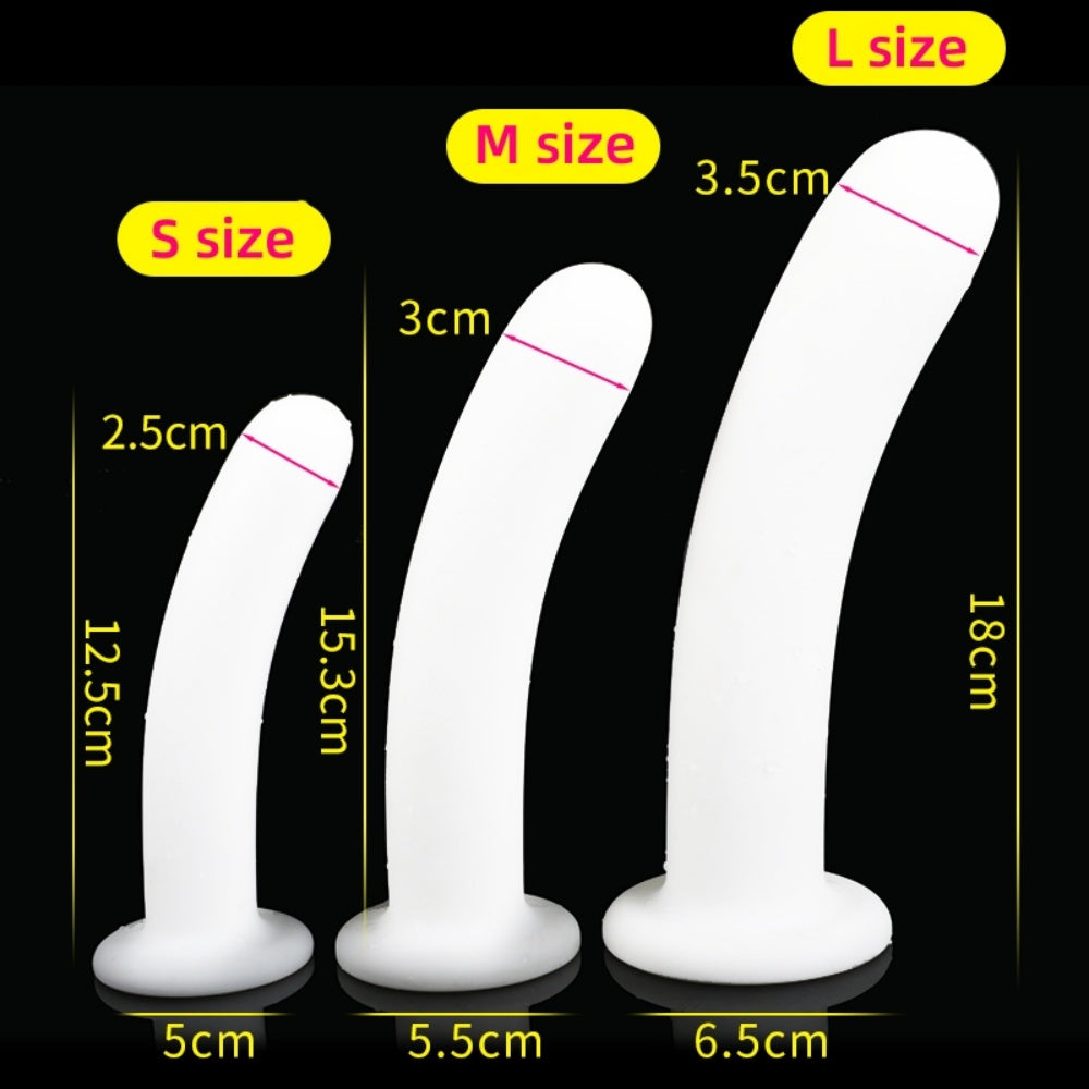 Anal Plug - 3 Sizes Anal Dilator - White Wearable Prostate Massager