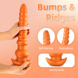 Soft Silicone Butt Plug - Deep Anal Sex Toy - Ribbed Anal Dildo - 3 Sizes Anal Dilator