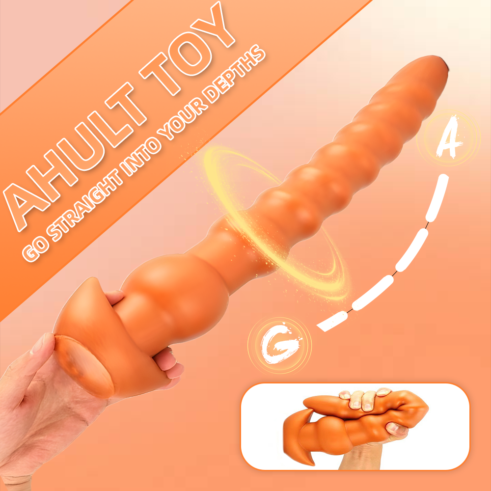 Soft Silicone Butt Plug - Deep Anal Sex Toy - Ribbed Anal Dildo - 3 Sizes Anal Dilator