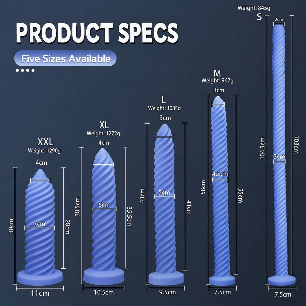 Auger-Silicone-Spiral-Long-Anal-Toy-5-Sizes