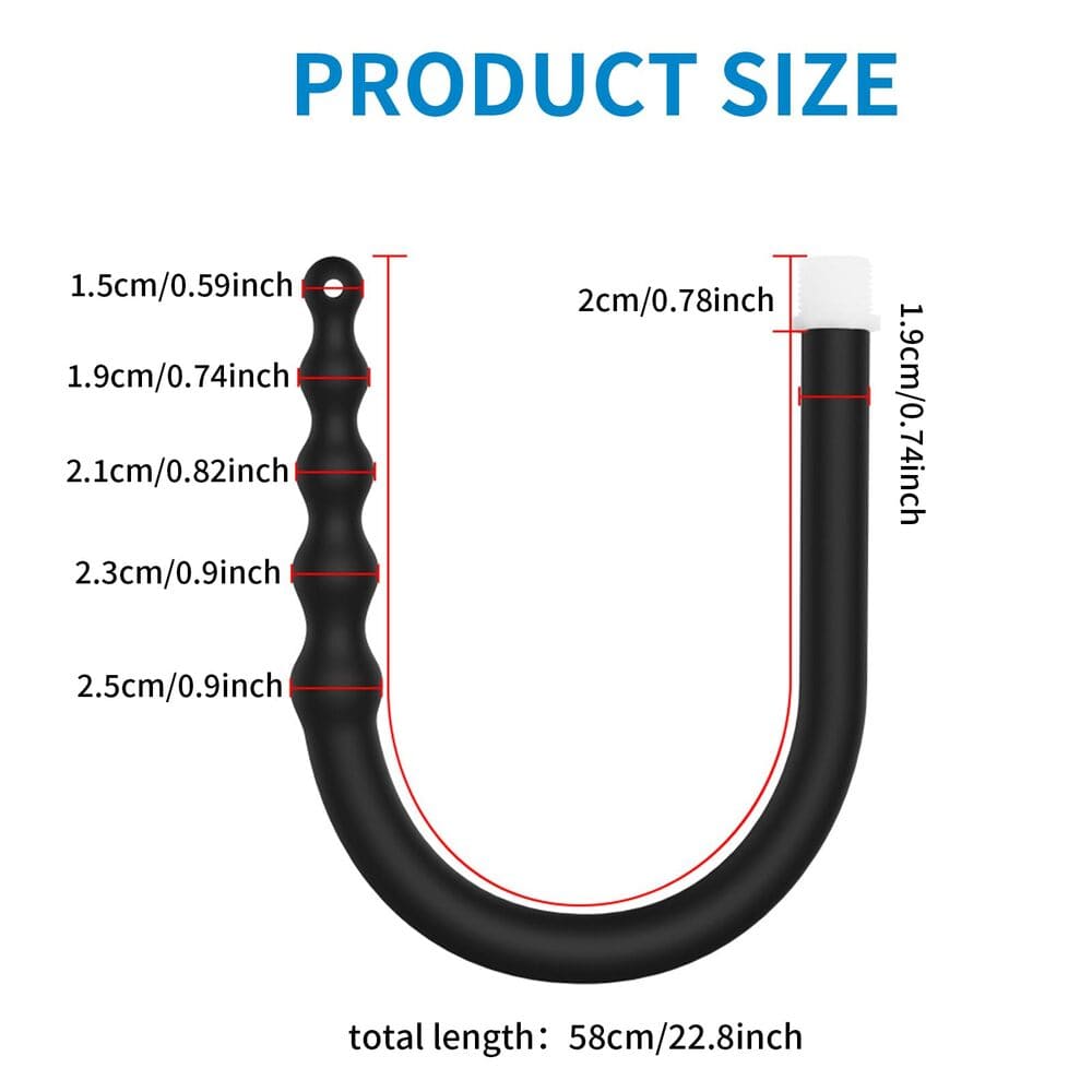 Beaded Anal Shower Wand - Enema Kit - 360° Deep Rinse