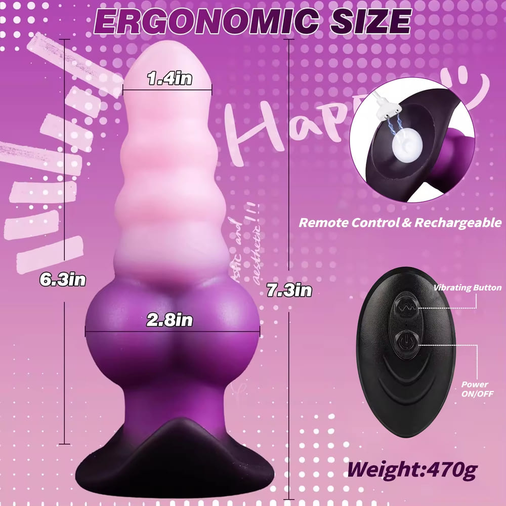 Bege-6-3-Inch-Vibrating-Wave-Knot-Butt-Plug-Anal-Sex-Toy