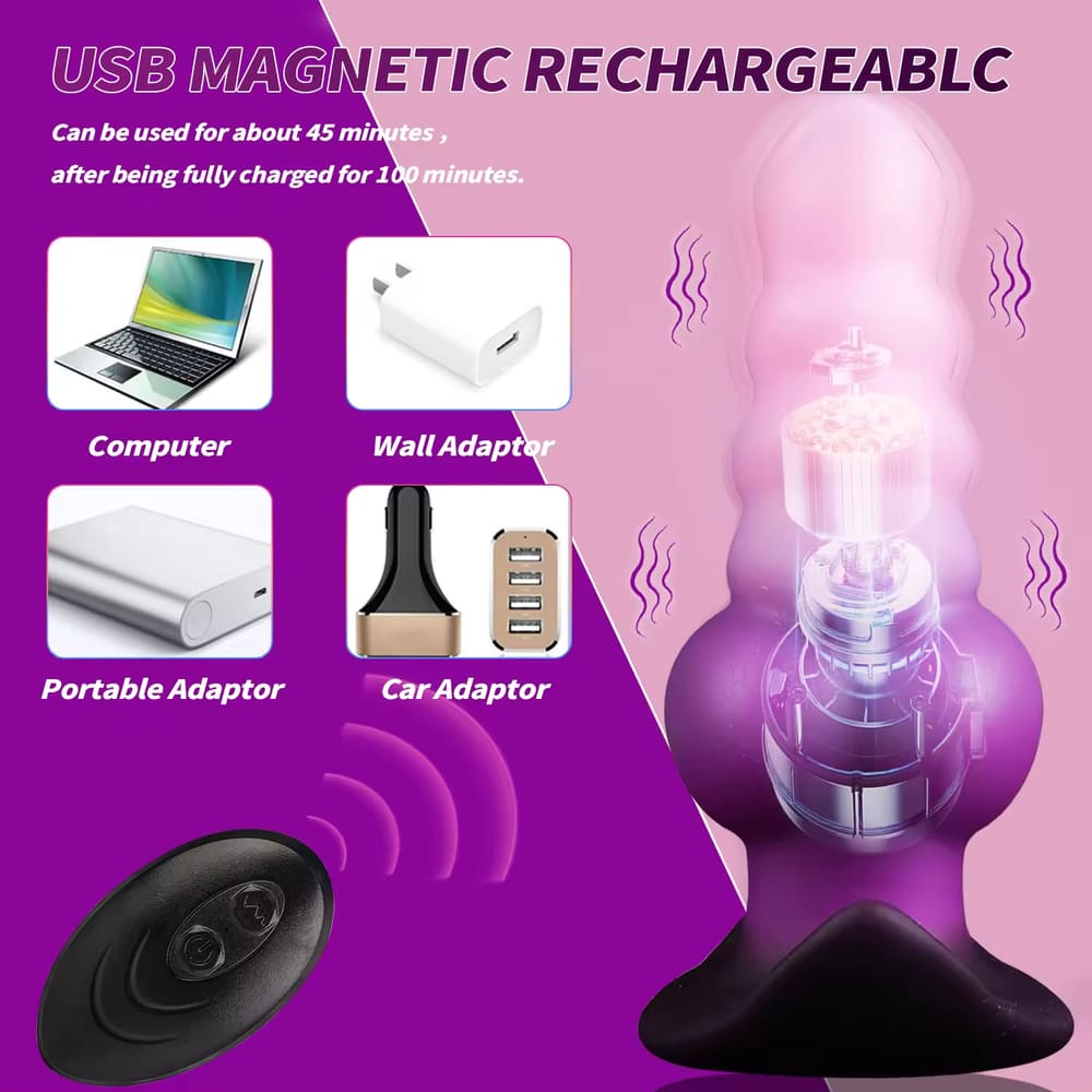 Bege-6-3-Inch-Vibrating-Wave-Knot-Butt-Plug-Anal-Sex-Toy