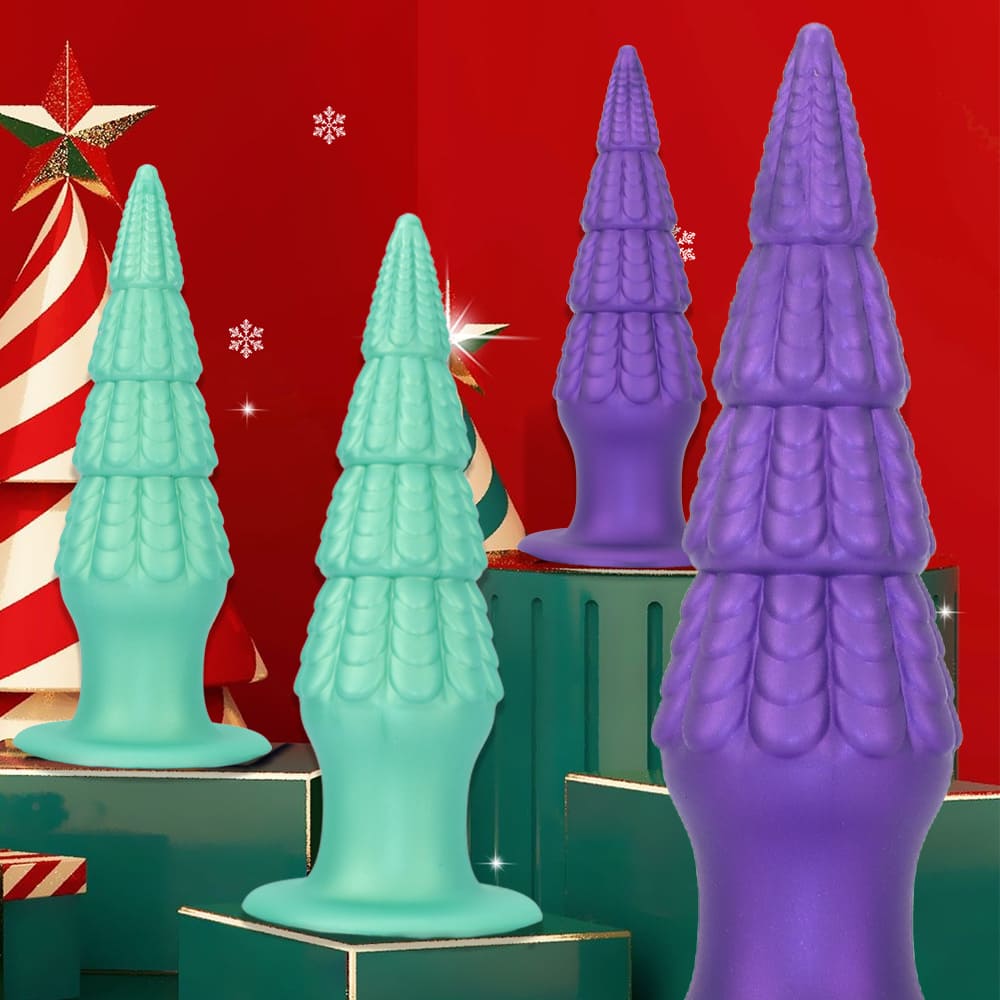Christmas Tree Dildo - Silicone Butt Plug with Unique Layered Design - 3 Sizes