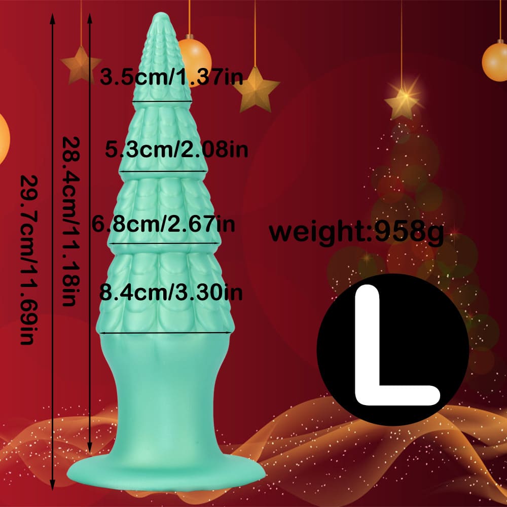 Christmas Tree Dildo - Silicone Butt Plug with Unique Layered Design - 3 Sizes